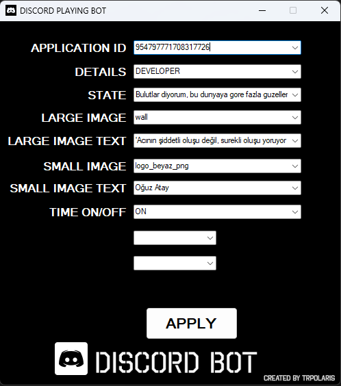 discord-playing-bot-app-seçenekli